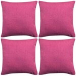 vidaXL Housses de coussin 4 Pièces Aspect de lin Rose 40x40 cm