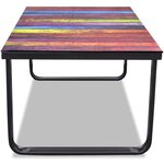 vidaXL Table basse avec impression d'arc-en-ciel Dessus en verre