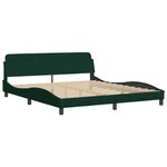 vidaXL Cadre de lit Dover vert foncé 180x200 cm velours