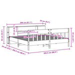 vidaXL Lit bibliothèque sans matelas blanc 200x200 cm bois pin massif