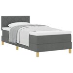 vidaXL Lit à ressorts avec matelas Gris foncé 90 x 190 cm tissu