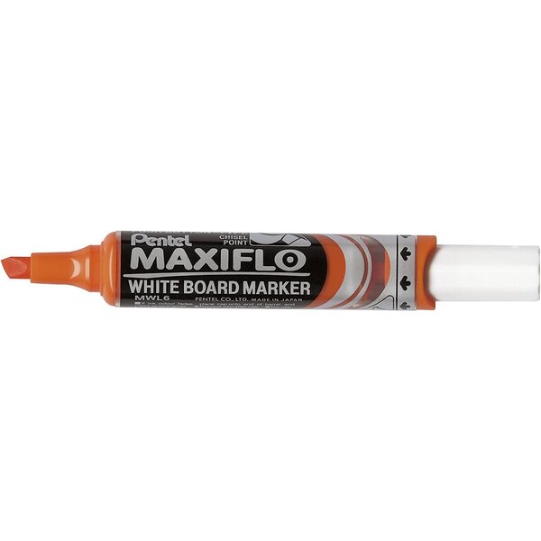 Marqueur Tableaux Blancs MAXIFLO MWL6 Pointe Biseautée Large Orange PENTEL