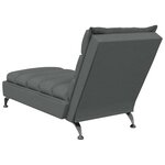 vidaXL Chaise longue de massage avec coussins gris foncé tissu