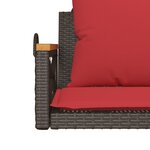vidaXL Balancelle avec coussins marron 63x62x40 cm résine tressée
