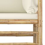 vidaXL Salon de jardin 11 Pièces avec coussins blanc crème bambou