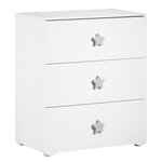 Commode à langer 3 tiroirs - Boutons étoile gris