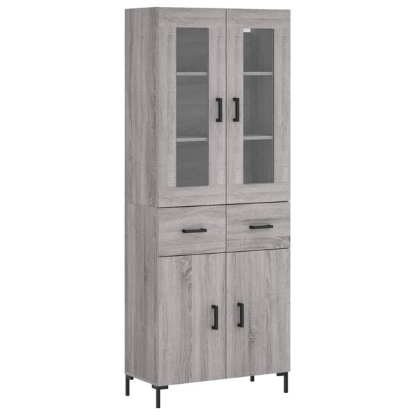 vidaXL Buffet haut Sonoma gris 69 5x34x180 cm Bois d'ingénierie