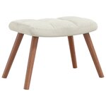vidaXL Chaise à bascule avec repose-pied Blanc crème Velours