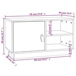 vidaXL Meuble TV Blanc 70x34x40 cm Bois de pin massif