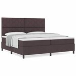vidaXL Lit à ressorts avec matelas Marron foncé 200 x 200 cm tissu