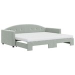vidaXL Lit de jour avec gigogne et matelas gris clair 90x190cm velours