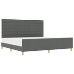 vidaXL Cadre de lit avec tête de lit Gris foncé 200 x 200 cm tissu