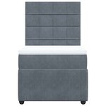 vidaXL Sommier à lattes de lit avec matelas Gris foncé 100x200 cm