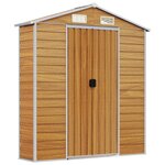 vidaXL Abri de jardin marron clair 191x895x198 cm acier galvanisé