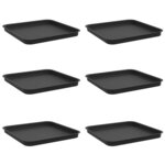 vidaXL Plateau carré à fleurs 6 Pièces Noir 32 x 32 x 2 5 cm Plastique