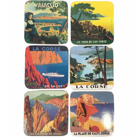 Lot de 6 sous-verre corse