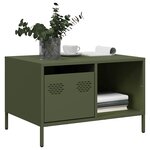 vidaXL Table basse vert olive 68 5x50x43 5 cm acier laminé à froid