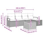 vidaXL Ensemble de canapé de jardin avec coussin 6 Pièces Noir polyrotin