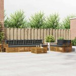 vidaXL Ensemble de canapés d'extérieur 7 Pièces Naturel et Anthracite
