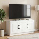 vidaXL Meuble TV Blanc 99 x 34 5 x 47 cm Bois d'ingénierie