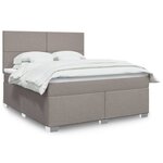 vidaXL Sommier à lattes de lit avec matelas Taupe 180x200 cm Tissu