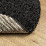 vidaXL Tapis shaggy PAMPLONA poils longs moderne noir Ø 120 cm