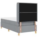 vidaXL Lit à Ressorts avec matelas Gris clair 80 x 200 cm tissu