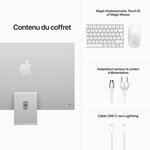 Apple - 24 iMac Retina 4,5K (2021) - Puce Apple M1 - RAM 8Go - Stockage 256Go - GPU 8 coeurs - 2 Ports USB 3 - Argent