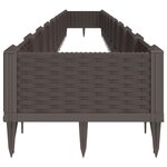 vidaXL Jardinière avec piquets marron 362 5x42 5x28 5 cm PP