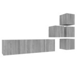 vidaXL Ensemble de meubles TV 6 Pièces Sonoma gris Bois d'ingénierie