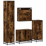vidaXL Ensemble meubles salle de bain 4 Pièces chêne fumé bois ingénierie