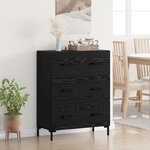 vidaXL Buffet Chêne noir 69 5 x 34 x 90 cm Bois d'ingénierie et fer