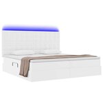 vidaXL Lit avec rangement et LED avec matelas Blanc pur 200 x 200 cm