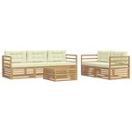 vidaXL Ensemble de canapés d'extérieur 6 pc Blanc et crème