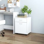 vidaXL Armoire à roulettes Blanc 45x38x54 cm Bois d’ingénierie