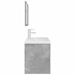vidaXL Ensemble de meubles de salle de bain 3 Pièces gris béton