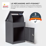 Boîte à colis moyenne 1 porte Gris foncé à accès frontal Acier galvanisé SMART PARCEL BOX™