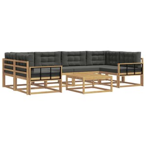 vidaXL Ensemble de canapés d'extérieur 5 Pièces Blanc et anthracite
