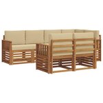 vidaXL Ensemble de canapés d'extérieur 7 pc Naturel et Beige Polyester