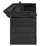 vidaXL Salon de jardin 4 Pièces avec coussins noir résine tressée