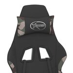 vidaXL Chaise de jeu avec repose-pied Noir et camouflage Tissu