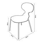 Lot de 4 chaises de salle à manger moderne design robuste effet noyer / chrome 03_0009835