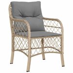 vidaXL Ensemble de salle à manger pour jardin 5 Pièces Beige Poly rotin