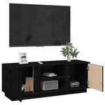 vidaXL Meuble TV Noir 110x35x40 5 cm Bois de pin massif