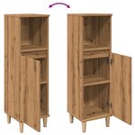 vidaXL Armoire de salle de bain chêne artisanal 30x30x100 cm