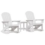 vidaXL Ensemble de salon de jardin 3 Pièces Blanc HDPE