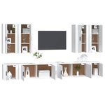 vidaXL Ensemble de meubles TV 8 Pièces Blanc Bois d'ingénierie