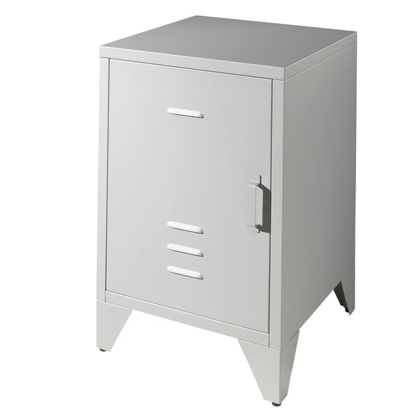Vipack Table de chevet avec porte Bronxx Métal Gris mat