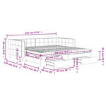 vidaXL Lit de jour avec gigogne et tiroirs jaune 100x200 cm velours