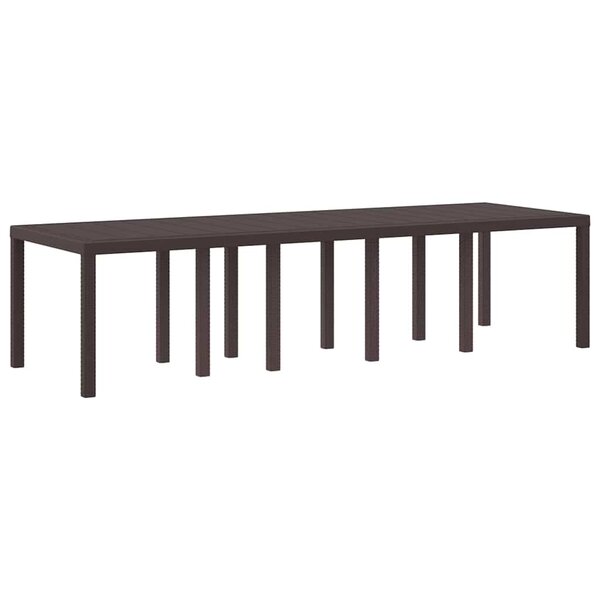 vidaXL Table de jardin pour repas Marron 300 x 100 x 73 cm polyrotin